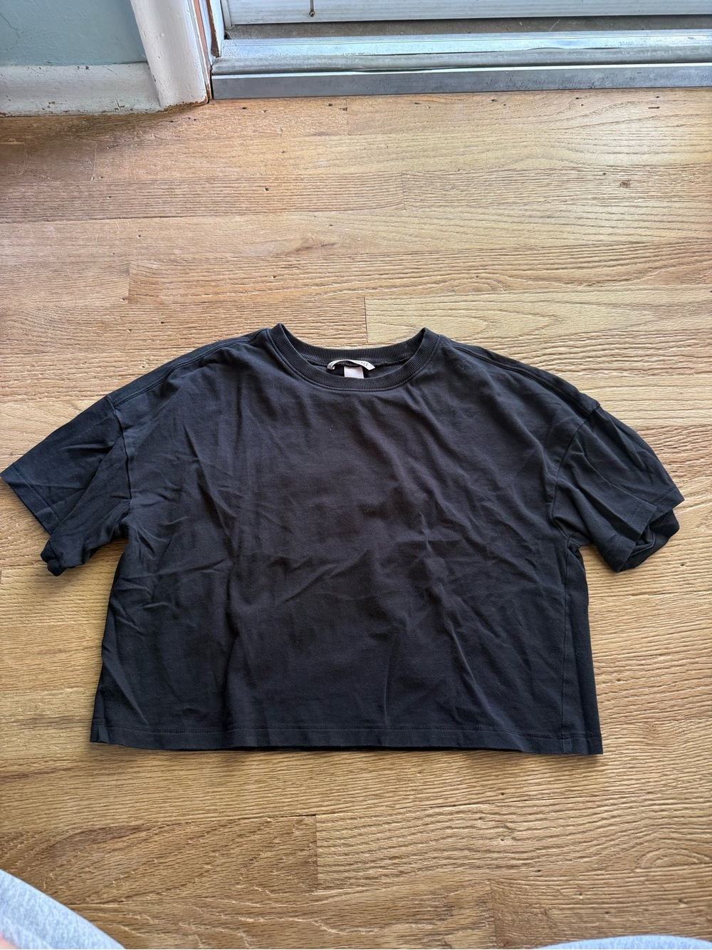 Victoria's Secret Black Cropped Crewneck Tee
